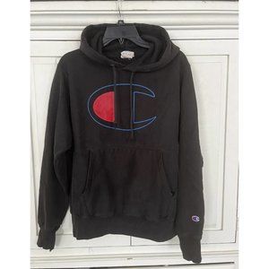 Champion Reverse Weave Hoodie Mens Small Sweatshirt C Chest Blac…